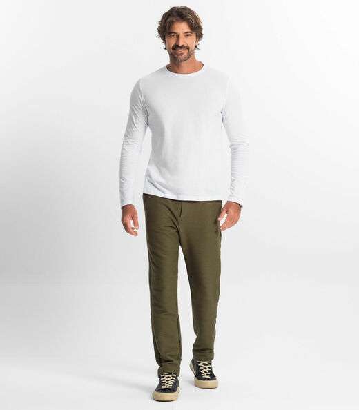 Camiseta Manga Longa Meia Malha Diametro Branco