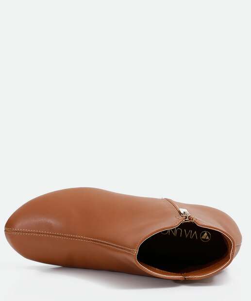 Bota Feminina Ankle Boot Bico Redondo Via Uno 