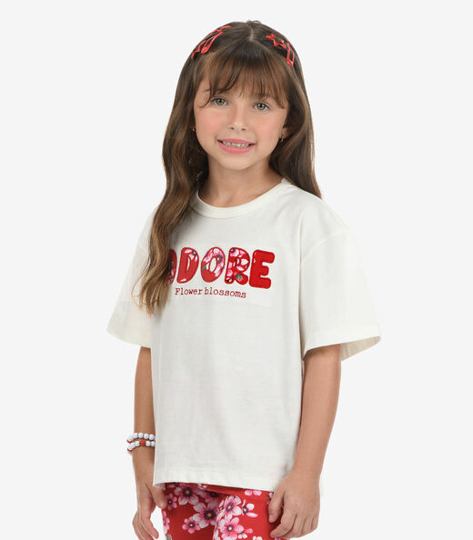 Conjunto Blusa Com Ciclista Meia Malha Rovi Kids Bege