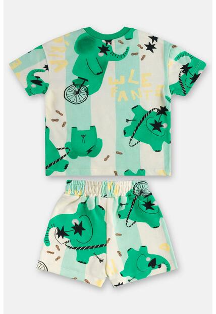 Conjunto Bebê Camiseta e Short Três e Já