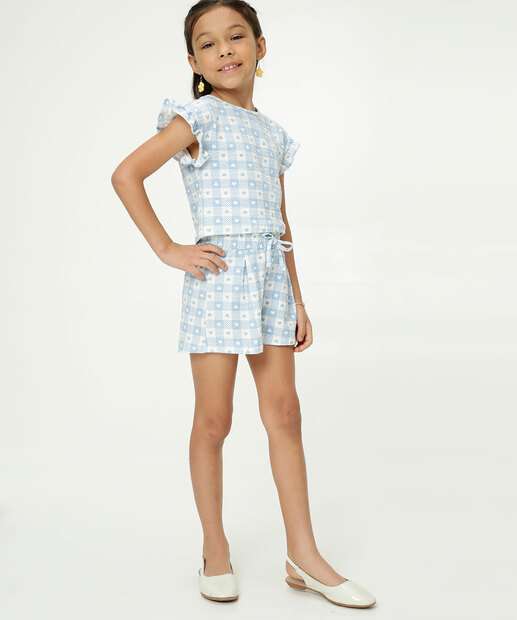 Blusa Infantil  Estampa Xadrez E Corações Marisa Tam 4 a 10