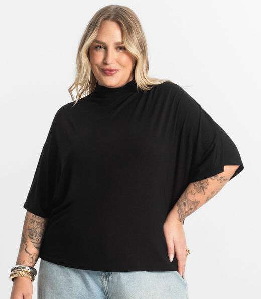 Blusa Feminina Manga Curta Secret Glam Preto