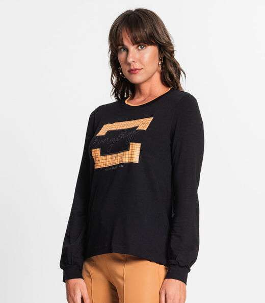 Blusa Manga Longa Feminino Endless Preto