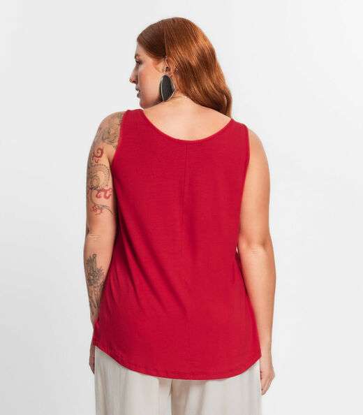 Regata Feminina Plus Size Secret Glam Vermelho