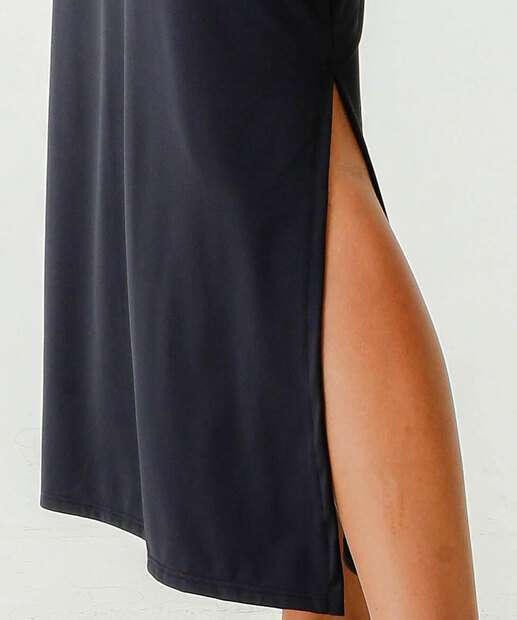 Vestido Longo Feminino Suplex Alças Finas Marisa Preto