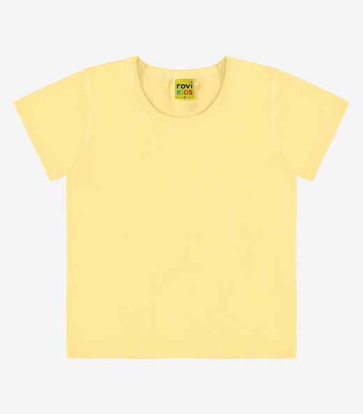 Blusa Básica Infantil Cotton Leve Rovi Kids Amarelo