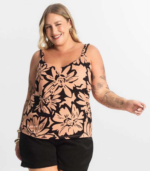 Blusa Feminina De Alça Secret Glam Marrom