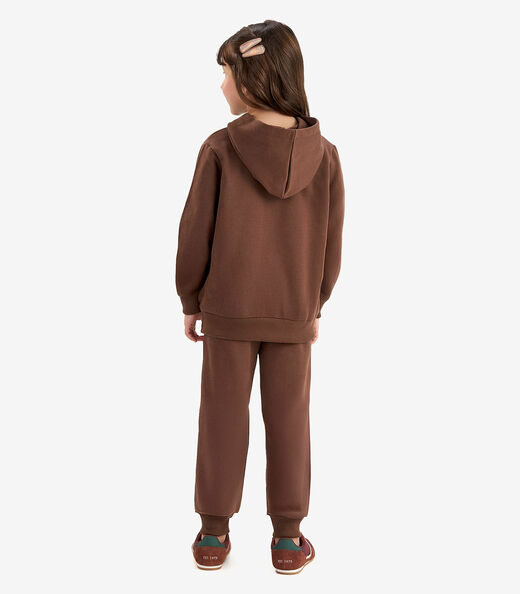 Conjunto Blusão com Calça Moletom Rovi Kids Marrom