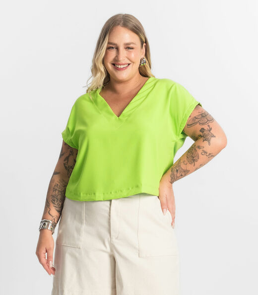 Image_Blusa Manga Morcego Plus Size Secret Glam Verde