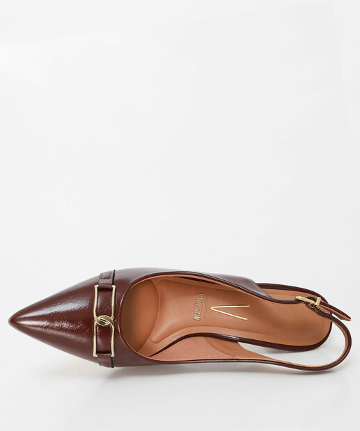 Scarpin Feminino Slingback Salto Fino Vizzano Marrom 