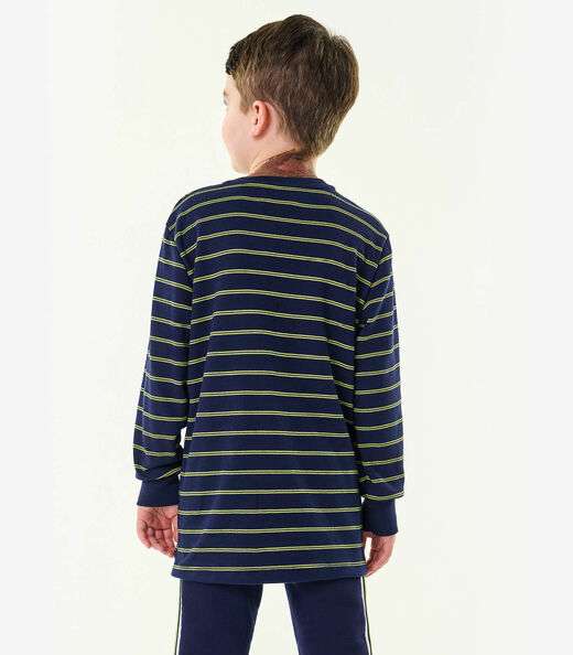 Camiseta Infantil Menino Manga Longa Trick Nick Azul