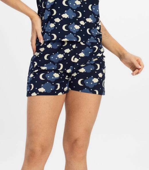 Short Doll Curto Feminino De Liganete Bella Ana Azul