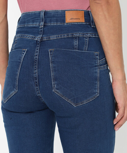 Calça Jeans Feminina Skinny Push Up Sawary Azul