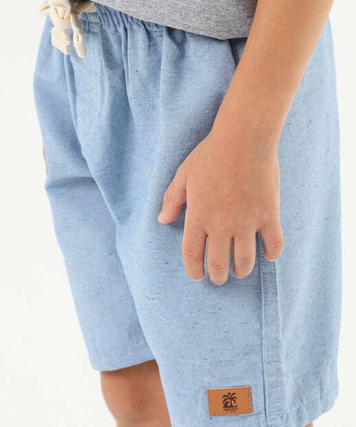 Bermudas Infantil Textura Marisa Tam 4 a 10 Azul