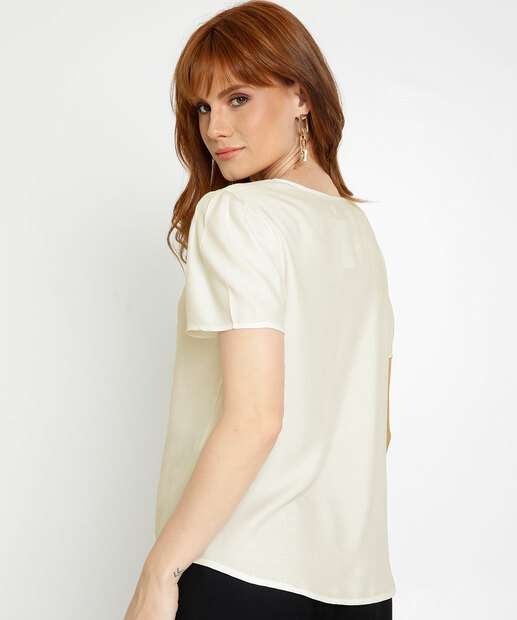 Blusa Feminina Pregas Manga Curta Marisa 