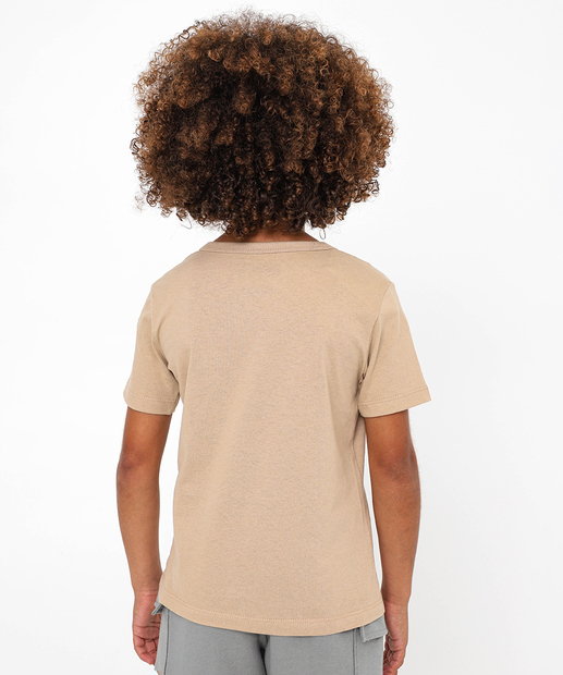 Camiseta Infantil Manga Curta Sonic Tam 4 a 10 Bege