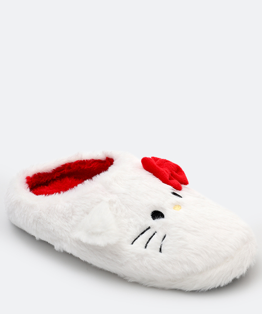 Pantufa Feminina Hello Kitty Branco