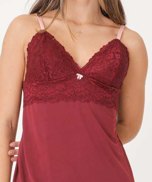 Camisola Liganete Recorte Renda Alças Finas Marisa