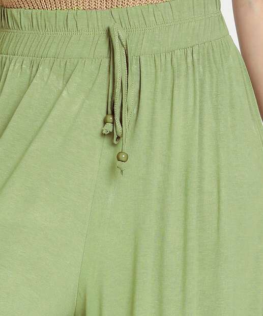 Calça Feminina Pantalona Viscolycra Fenda Marisa