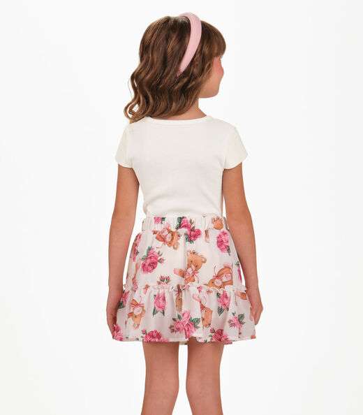 Conjunto Blusa com Saia Menina Trick Nick Bege