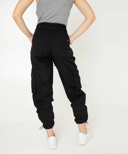 Calça Jogger Parachute Feminina Sarja Cargo Sawary