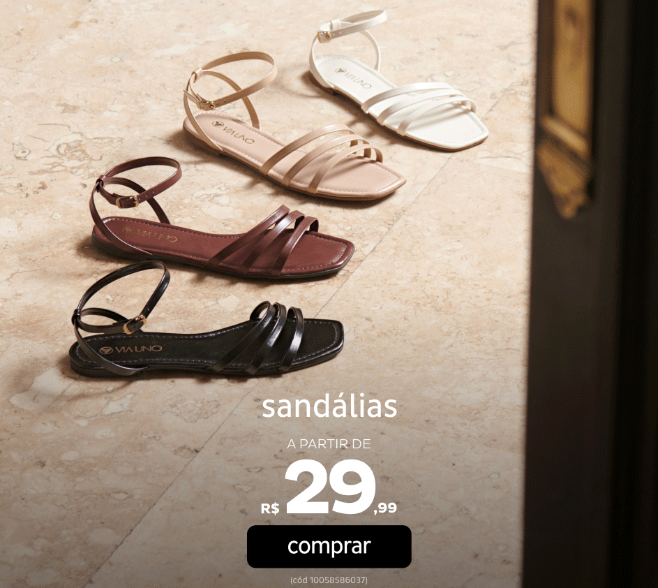 Sandálias a partir de R$29,99