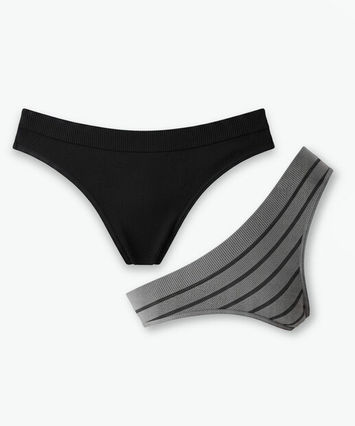 Image_Kit 2 Calcinhas Biquíni Sem Costura Marisa Cinza