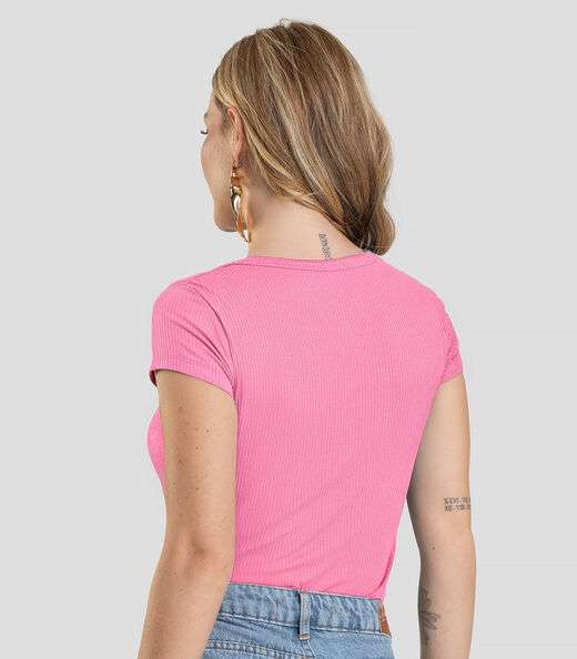 Blusa Feminina Canelada Dianna Rosa