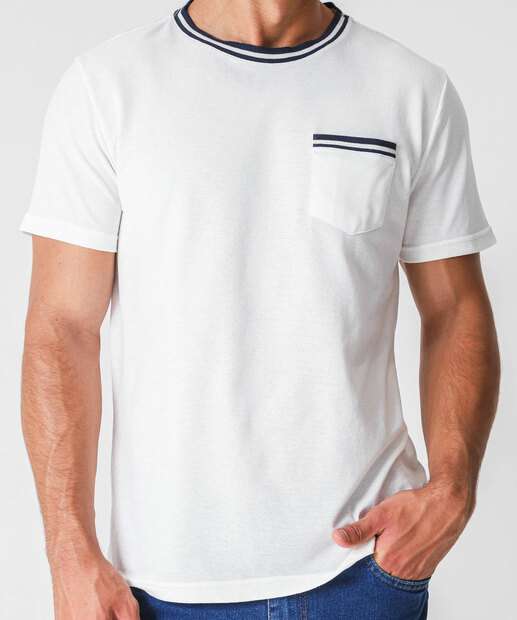 Camiseta Masculina Manga Curta Marisa Off White