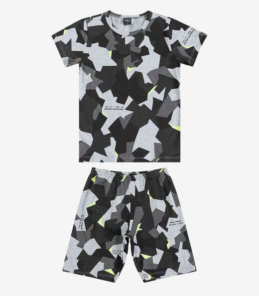 Image_Pijama Infantil Camiseta e Bermuda Select Cinza