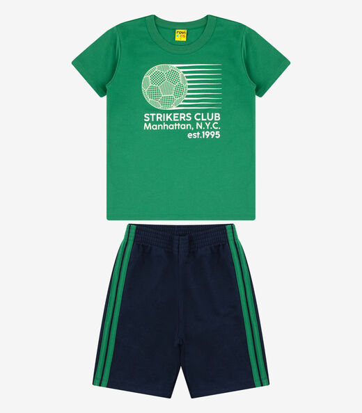 Conjunto Camiseta com Bermuda Menino Rovi Kids Verde