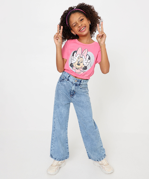 Image_Calça Jeans Flare Infantil Strass Tam 4 a 10 Azul