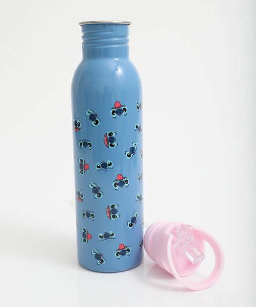 Garrafa Squeeze Infantil Metal Stitch 500ml Azul