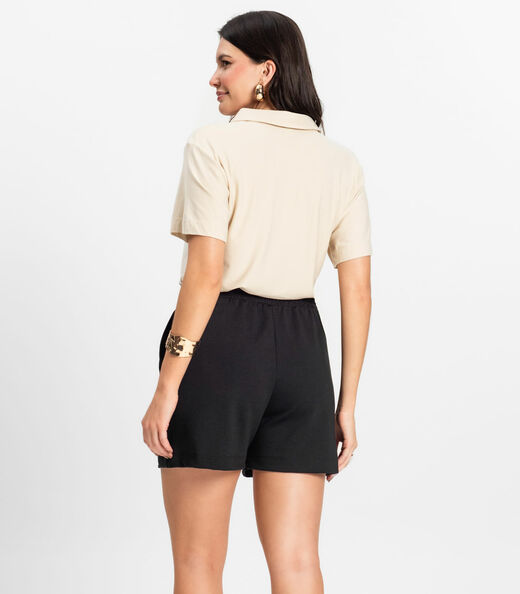 Shorts Feminino Molecotton de Vicose Rovitex Preto