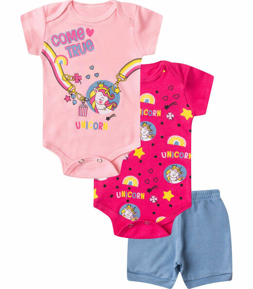 Image_Kit Body Infantil Curto 3 Peças Select Rosa