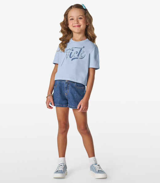 Conjunto Infantil Blusa com Shorts Trick Nick Azul