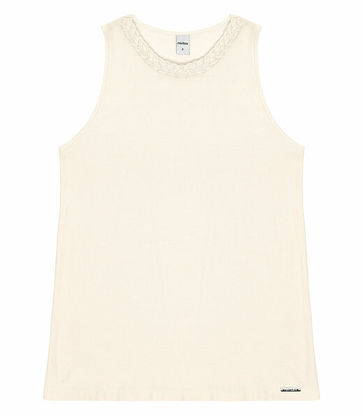Regata Feminina Com Decote Trabalhado Rovitex Bege