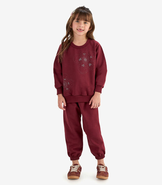 Conjunto Blusão com Calça Moletom Rovi Kids Vermelho