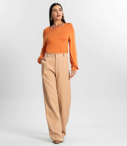 Blusa Manga Longa Tricot Endlles Laranja
