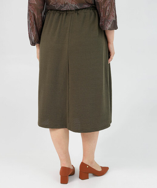 Saia Midi Feminina Plus Size Midi Clochard Marisa Verde