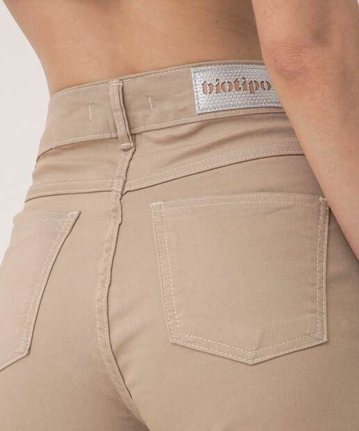 Calça Sarja Wide Leg Feminina Cargo Biotipo