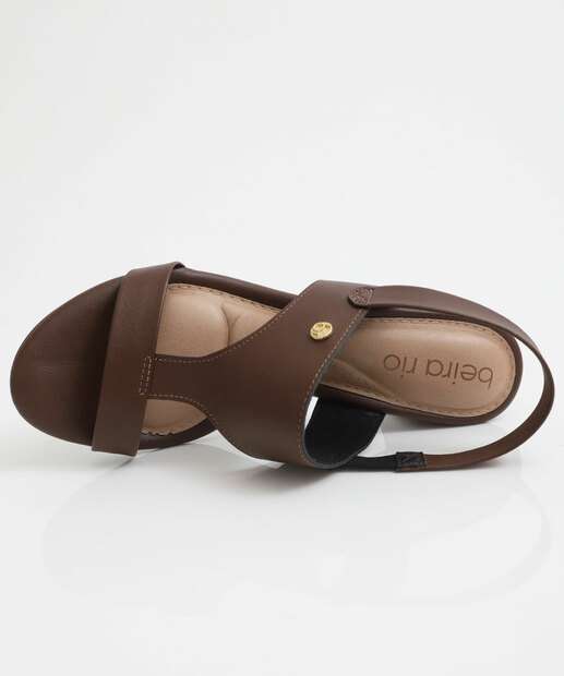 Sandália Salto Grosso Feminina Beira Rio Marrom