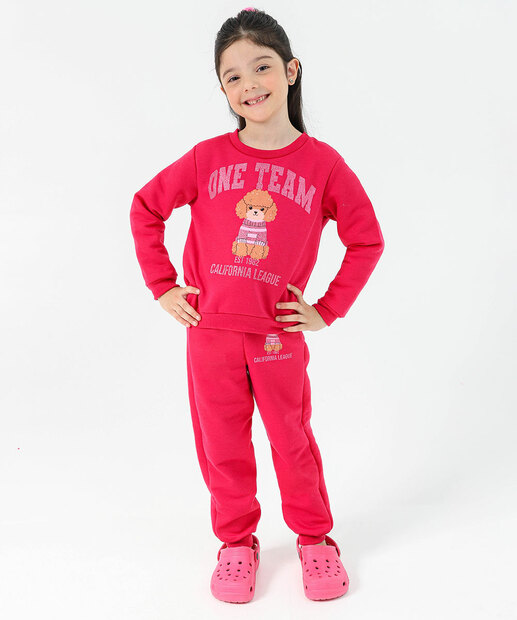 Image_Calça Infantil Moletom Marisa Tam 4 a 10 Rosa