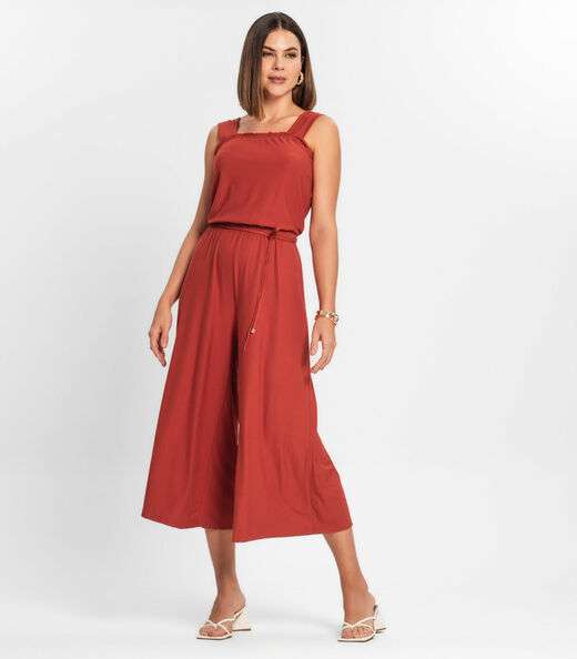 Macacão Pantacourt Feminino Rovitex Laranja