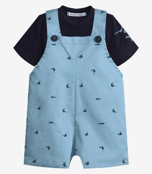 Image_Conjunto Infantil Camiseta E Jardineira Trick Nick Azul