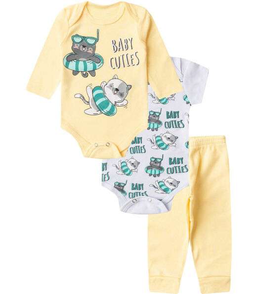 Image_Kit Body Infantil Longo 3 Peças Select Amarelo