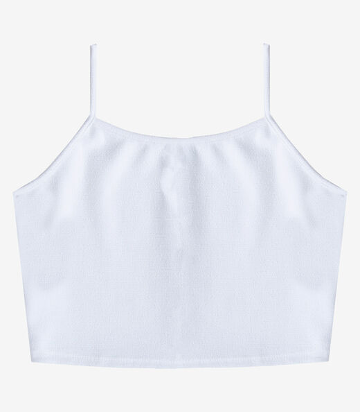 Blusa de Alça Feminina Tecido Henera Infinita Cor Branco
