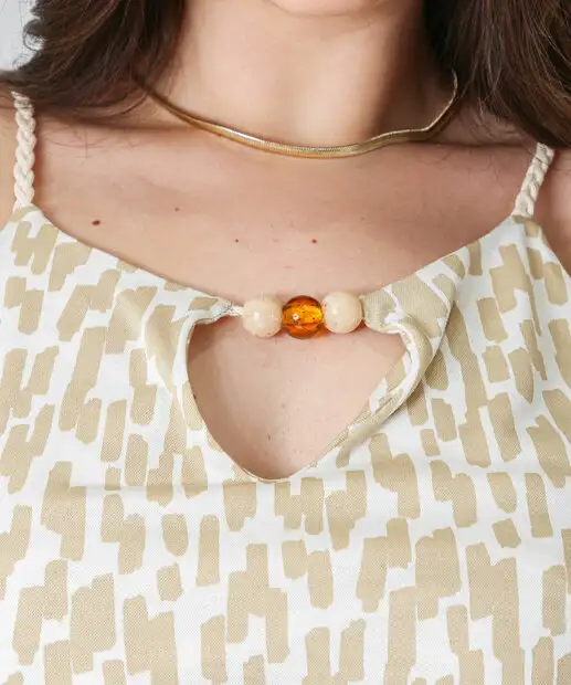 Blusa Plus Size Feminina Estampada Marisa Bege