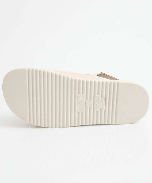 Sandália Flatform Feminina Fivela Modare Bege