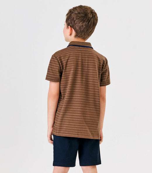 Conjunto Polo Com Bermuda Masculino Trick Nick Marrom